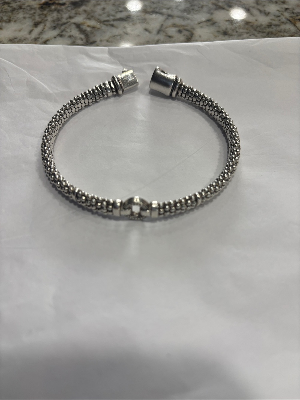 LAGOS Silver Beaded Circle Bracelet - Picture 3 of 5